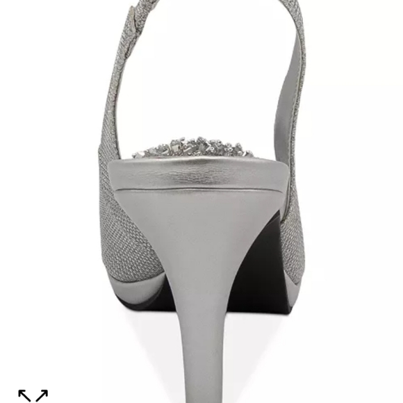 Karen Scott Breena Slingback Peep-toe Pumps Silver -10 - Picture 3 of 7
